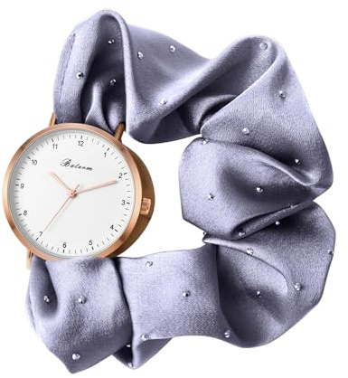 JewelryWe Uhren Damen Elastisch Haarband - Einzigartige Einfache Analog Quarz Armbanduhr Frauen Mädchen Uhr mit Haargummi Elastisch Armband Geschenk