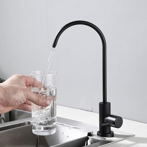 Trinkwasserhahn Küche Universeller 360° Drehbarer Wasserhahn Einloch Umkehrosmoseanlage Wasserhahn,Schwarz