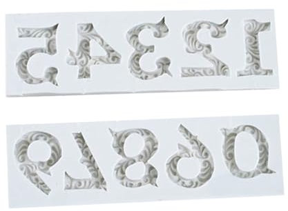 Hoement Silikonformen Zahlen Prägung Fondant Schokoladen-backform Umweltfreundlich Antihaftbeschichtet Für Torten Pralinen Kekse Eiswürfel Und Bastelkreationen Weiß