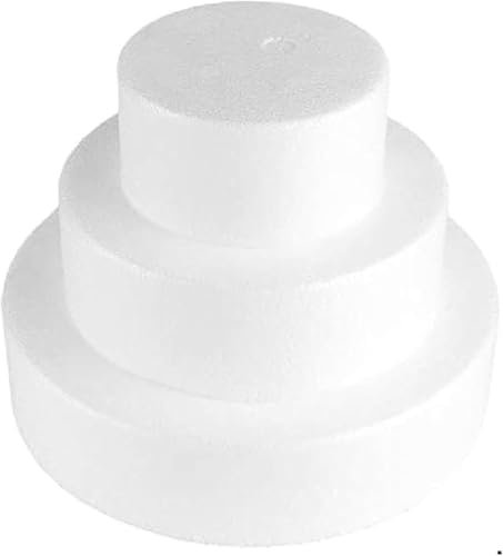 SET 3 BASI IN POLISTIROLO 25-30 - 35 CM ALTI 10 CM A FORMA TONDA