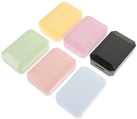 FRCOLOR 6sets Contact Lenses Case Mirror Tweezers Compact Travel Case for Contacts Storage for Halloween Eye Care Outdoor Activities