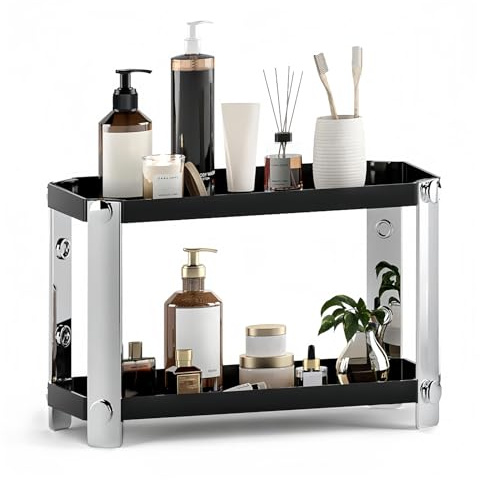 AIMIAO Organizer per profumi, grande, per cosmetici, cosmetici, cosmetici, organizer per la cura della pelle, organizzatore a 2 livelli, organizer da scrivania, per camera da letto, bagno, cucina
