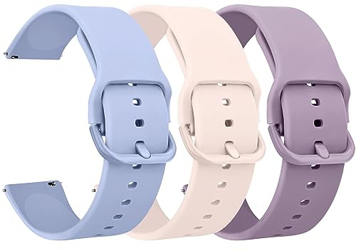 Amzpas 3 Stück Ersatz Uhrenarmbänder Silikon 20mm 22mm Armband,Uhrenarmband mit Schnellverschluss Ersatzbänder Watch Straps,Uhren Zubehör Uhrenarmbänder Watch Band für Damen Herren