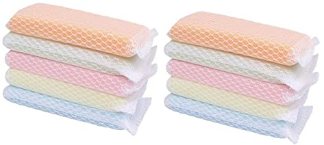 UTHCLO 10pcs Sponge Scrubber Dishwashing Cloth, Soft Scouring Rag with Powerful Scrubbing Surface, Gentle on Hands, Will Not Scratch, for Scrub Pans and Home Cleaning, Washing up Pads Random Color