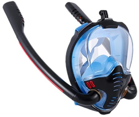 LCQSYE Tauchmasken Schnorchelmaske Doppelrohr-Tauchmaske Erwachsene Kinder Schwimmmaske Taucherbrille Selbstenthalten Schnorchelmaske(B,L/XL)