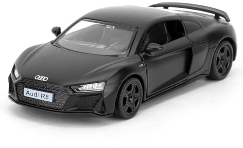 BGHSCA 1/36 Scale Audi R8 Diecast Model Car, Zinc Alloy Pull Back Vehicles Toy Car for Kids Adults Black