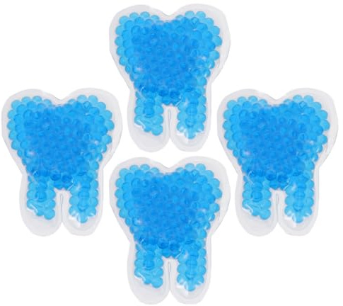 SAFIGLE 4 Stück-pack Zahnförmige Gel Kühlakkus Klein Wiederverwendbare Eisbeutel für Schmerzen Flexible Wärme und Kältetherapie Tragbare Schmerzbehandlung bei Zahnfleisch Verletzungen