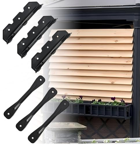 Explranltec Deck Sunblind System Brackets, Louver Kit, 1 Pack | Heavy-Duty Steel Louver Pergola Hardware Kit for Blinds and shutters, Holding up to 11 Boards (48'')
