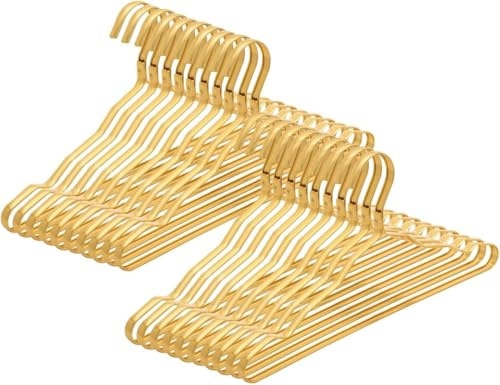 10 Stück Kleiderbügel aus Metall,41cm Leichte Aluminum Eisen Kleiderbügel,Belastbar mit Schwerer Kleidung，Anzug T-Shirt Hemd Jacke Kleid Hose