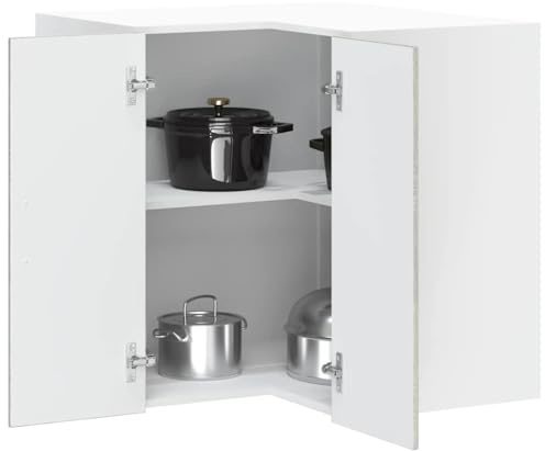 Qnhdfrt Eckhängeschrank Küche Grau Sonoma aus Holzwerkstoff Eck-Küchenschrank mit Wandmontage 57x57x60cm Robust und Platzsparend für e Küchennutzung