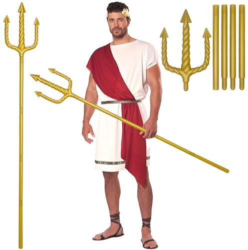 LETSHOLD Tridente 152 cm, Tridente Poseidone Armi Adulti Halloween (A) | Armi Costume di Nettuno, per Halloween Carnevale Festa a Tema Gioco di Ruolo Costume da Diavolo