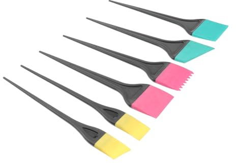 NOLITOY Kit 6 Pennelli Per Tintura Per Chioma in Silicone, Spazzola Per Tintura Da Parrucchiere Impugnatura Comoda, Applicatore Professionale Per Colorazione Chioma Fai Da Te a Casa e Salone