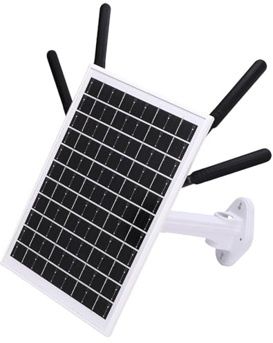 Goshyda Routeur Moderne 4G à énergie Solaire, Convertit 4G en WiFi (300 Mbps), Routeur sans Fil Extérieur et USB, Couverture 100m-150m, pour Cour, RV, Ferme, Ranch (Antennes Blanches)