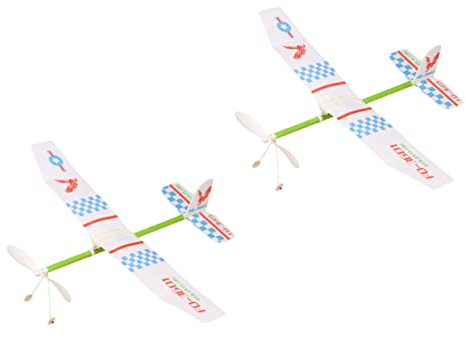 ERINGOGO 2Pcs Rubber Band Airplane Glider Planes Educational Hand-assembled Aircraft Model for Boys Enhancing Imagination and Practical Skills Material