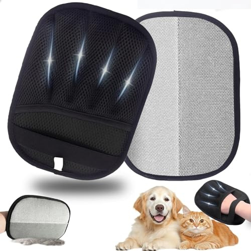 TOOHAO Guanto Peli Gatto Cane, Spessore Guanti Statici per Peli Animali, Pet Hair Remover Gloves per la Pulizia dei Vestiti Tappeti Divani Sedili Auto, Riutilizzabile e Lavabile (Nero)