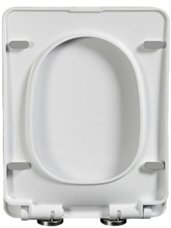 Giural Lunette WC Carré À Fermeture Amortie, Démontage Rapide pour Un Nettoyage Facile, Fixation par Le Haut, Charnières Réglables À 360°, Abattant WC Rectangulaire,35.5 * 45cm