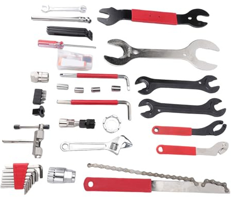 Nurnesy Kit de Herramientas de Reparación de Bicicletas Multifuncionales de 45 Piezas con Estuche de almacenamiento: Herramientas de Mantenimiento Esenciales para Ciclistas de