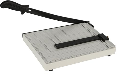 Cortadora de Papel A4 Profesional con Base Metálica – Guillotina de Alta Precisión, Capacidad 12 Hojas – Compatible con A4/A5/B5/B6/B7 – Ideal para Oficina, Fotos y Manualidades