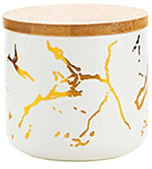 Guangcailun Sucrier Moderne en céramique avec Couvercle hermétique et Distributeur de Sucre pour la Cuisine et la Maison, Noir S, Blanc, S