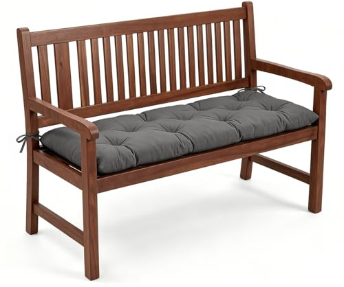 MeYuxg Bankauflage Stuhlkissen 120x50 cm – Wasserdichtes Sitzkissen für Gartenbank, Sitzbank & Hollywoodschaukel, Indoor & Outdoor,Gartenmöbel Auflage (Dunkelgrau, 120 * 50 * 10cm)