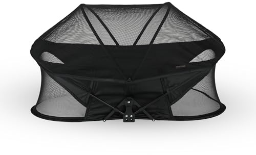 Deryan Cama infantil de viaje Pop Up – desde el nacimiento hasta los 1,5 años – ligera y compacta – en 2 segundos – cuna de viaje para bebé – Incluye mosquitera y bolsa de viaje – Negro