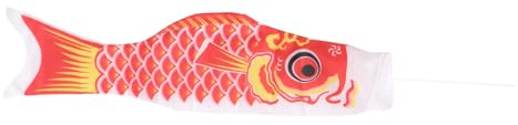 KAILIKETIY Bandiera Giapponese della Carpa Koinobori 70cm in Poliestere Rosso Pronta da Appendere per Decorazione Esterna e Casa