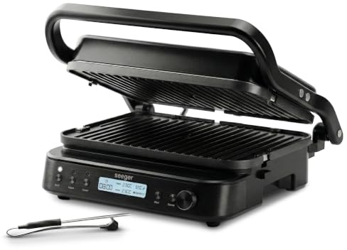 Seeger MultiGrill XL, 3 en 1 Parrilla eléctrica y grill de contacto sobremesa, 80°C-230°C
