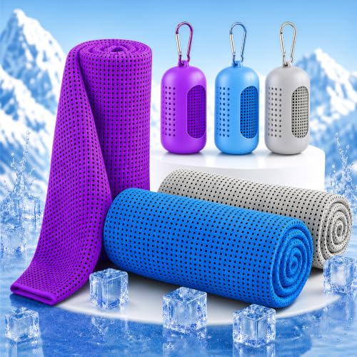 3 Stück Kühltuch Kühlhandtuch Kühltücher - Kühlendes Handtuch Cooling Towel | Kühltuch Cool Towel für Nacken Sommer Gadgets, Kühlhandtuch für Sport, Reisen, Fitnessstudio, Camping, 90 x 30cm