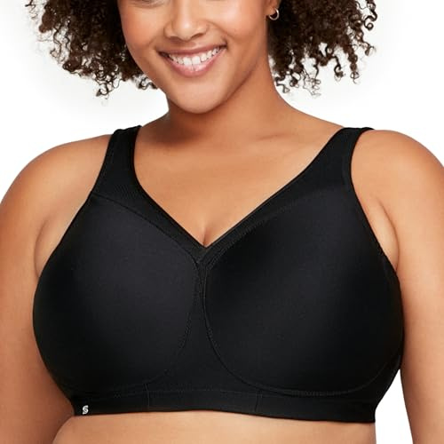 Glamorise S ml s magicLift-sport-bh f r kvinnor, svart, 90D
