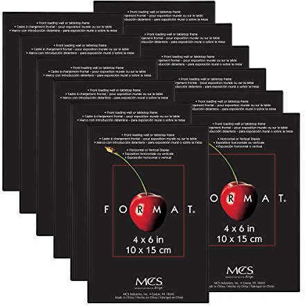 MCS Format Picture Frame, 4x6, Black, Tabletop Easel, 12-Pack