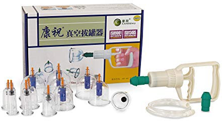 Schröpfen Kangzhu Set aus Kunststoff mit Vakuumpumpe | 12 teilig