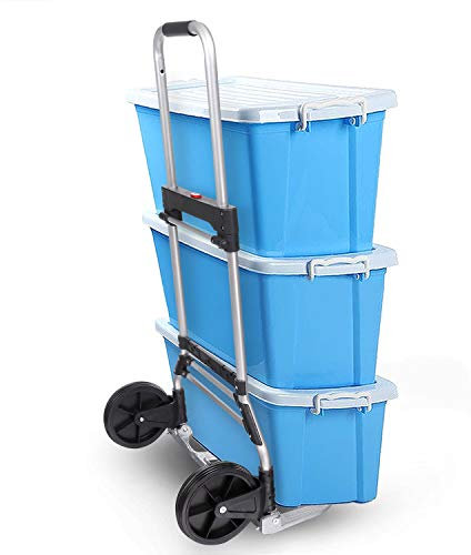 COOCHEER Alu Sackkarre Handkarren Transportkarre Tragbar und Klappbar mit ausziehbarem für Umzug und Getränkekisten