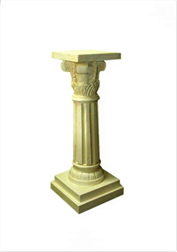 Antikes Wohndesign Griechische Blumensäule Blumenständer Säule Standsäule Creme Beige H: 75cm