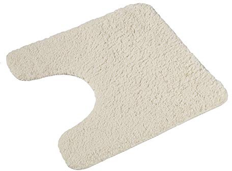 PANA® Weicher WC-Vorleger mit Ausschnitt - 45 x 45 cm - Farbe: Creme | Rutschfest und saugstark - Mit U-Ausschnitt - Für Toilette, WC, Gästeklo & Badezimmer - Waschbar bei 30° in der Maschine