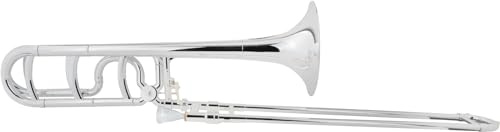 Classic Cantabile MardiBrass ABS Kunststoff Quart-Posaune - Bb/F-Stimmung - Fiberglas-Zug - 850g leicht - Bohrung: 13,9 mm - inkl. Mundstück und Gigbag - silber