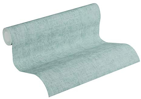 Livingwalls Vliestapete New Walls Tapete Cosy & Relax Uni 10,05 m x 0,53 m blau grün Made in Germany 374233 37423-3