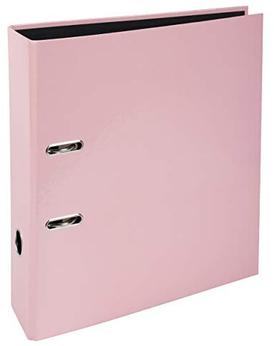 Exacompta 53566E Prem´Touch Aquarel-Ordner. Made in Germany. 8 cm breit DIN A4 Pastell-Farbe Rosa Ringordner Aktenordner Briefordner Büroordner Plastikordner Schlitzordner Motivordner, 1 Stück