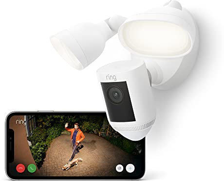 Zertifiziert und generalüberholt Ring Flutlichtkamera Pro Kabel (Floodlight Cam Wired Pro) | Überwachungskamera aussen mit HDR-Video, WLAN, 3D-Bewegungserfassung, funktioniert mit Alexa