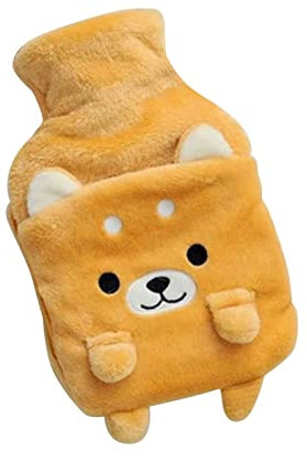 sararui Hot Water Bottle Cute Plush Hot Water Bottle Cover Jacket Double Hand-Injected Water Heating Handbag Removable and Washable Hot Water Bottle Cover (Color : 1)