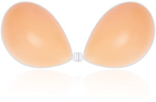 Niidor Sticky Bra Backless Invisible Stick on Bra Strapless Women's Adhesive Bras Ladies Invisible Bras Orange