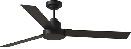 Monte Carlo Fans Jovie 3 Blade Ceiling Fan in Modern Style 58 Inch Wide 14.7 Inch Tall Midnight Black Finish with LED