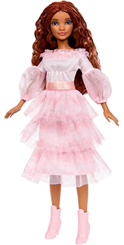 Mattel Disney The Little Mermaid Toys, Celebration Ariel Collectible Doll with Red Hair & Pink Dress, Inspired by the Movie