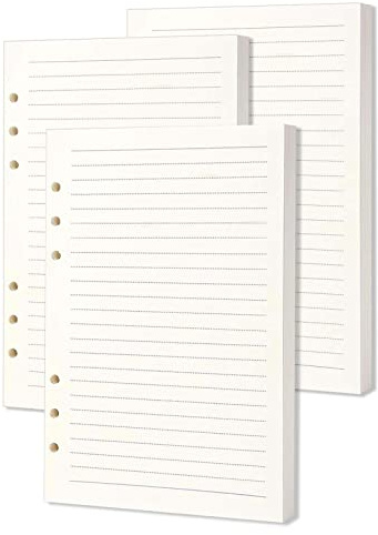 Nachfüllpapier, 135 Blätte Nachfüllbar Notizpapier, 6 Löcher Liniert Füllpapier, für Notizbücher, Skizzieren, Zeichnen, A6