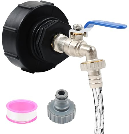IBC Auslaufhahn,3/4 IBC Tankadapter S100x8 Grobgewinde，für Wassertank | IBC Container Hahn Tank Zubehör ,Wassertank Schlauchanschluss