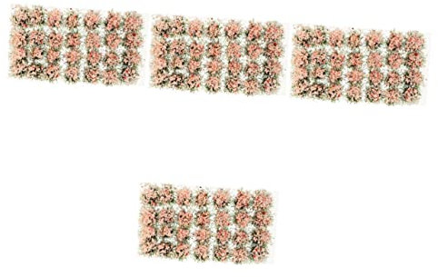ABOOFAN 4 Cajas Modelo de racimo de Flores Flor de simulación Mini casa Ornamento Modelos Ramos simulados decoración de Flores de Mesa de Arena DIY copetudo Flores Artificiales arbusto