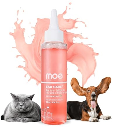 Moe Puppy Ear Care+ Dog Ear Cleaner Solution | Ear Drops for Dogs & Cats | Removes Wax Build Up, Relieves Itchy Ears & Eliminates Ear Odour | Gentle Ear Cleaning Solution (100ml)