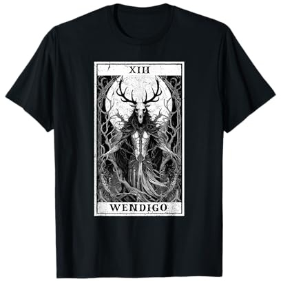 Wendigo Monster Cryptid Mythical Beast Tarot Card T-Shirt