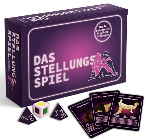 Die 96 beliebtesten Sexstellungen inkl. 3 Würfel & Bildern für mehr Lust, Abwechslung & Nähe | DAS STELLUNGSSPIEL – Erotisches Sex Kartenspiel für Paare | Paarspiel ab 18 | Sexspiel Geschenk zu zweit