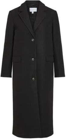Vila Visolo L/S Coat-Noos Cappotto, Nero, 44 Donna