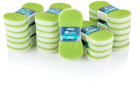 Minky Brites, 24 Pack, Non-Scratch, Anti-Bacterial and Anti-Grease Washing Up Sponge, Cleaning Products, Kitchen Sponge, Scourers, Green